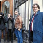 Al frente de la imagen, Daniel Pérez (PSC), acudió ayer a declarar en el TSJC