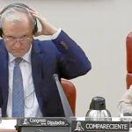 Olli Rehn, ayer, en la comisión de investigación de la crisis financiera