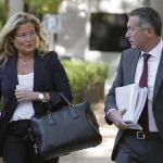 Virginia López Negrete, a su llegada esta mañana a la Audiencia Nacional