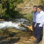 Jódar junto al presidente de la CHS, Miguel Ángel Ródenas (izda.), y el director general del Agua, Miguel Ángel del Amor