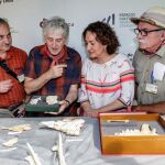 Los directores de las excavaciones arqueológicas de la sierra de Atapuerca presentan el balance de la campaña de excavaciones 2018. EFE/Santi Otero