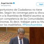 Tweet de Ángel Garrido