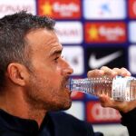El entrenador del FC Barcelona, Luis Enrique, durante la rueda de prensa que ha ofrecido esta tarde