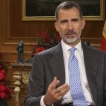 El Rey Felipe VI pronuncia su mensaje de Navidad. EFE/Ballesteros