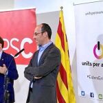 En la imagen, el líder del PSC, Miquel Iceta, y el líder de Units per Avançar, Oriol Molins
