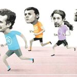 Los cinco candidatos, en su particular carrera hacia La Moncloa