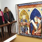 El alcalde de Autillo de Campos, Ángel Castro; la consejera de Cultura y Turismo, María Josefa García Cirac; y la presidenta de la Diputación de Palencia, Ángeles Armisén, en la inauguración de la exposición “Fernando III y su reinado”