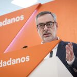 El secretario general de Ciudadanos, José Manuel Villegas, durante su comparecencia tras la reunión de la Ejecutiva de la formación.