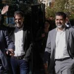 Los presidentes de la ANC, Jordi Sànchez, y de Òmnium Cultural, Jordi Cuixart