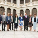 Luis Ortiz, Eduardo Carazo y Teófilo Gómez junto con los galardonados