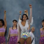 Dua Lipa durante el espectáculo de la Champions/Gtres