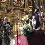 Aurelio Alonso-Cortés durante su pregón en la iglesia de Santa María de la Semana Santa de Medina de Rioseco