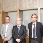 Braulí Duart, presidente de la CCMA, entre Eugeni Sallent y Fèlix Riera