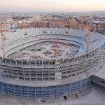 Las obras del nuevo Mestalla llevan paralizadas desde 2009.