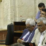 El consejero de Economía y Hacienda, Antonio Ramírez de Arellano, a la derecha y junto al vicepresidente de la Junta, Manuel Jiménez Barrios, en el Parlamento andaluz / Foto: Manuel Olmedo