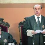 El presidente del TSJC, Jesús María Barrientos, ayer, durante la apertura del año judicial en Cataluña.