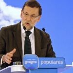 Rajoy, durante su intervención en la clausura de la XIX Interparlamentaria del PP en Salamanca.