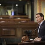 Rivera, durante su intervención en el Congreso, en una imagen publicada por Ciudadanos en Twitter