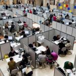 Oficina de la Agencia Tributaria durante una campaña de la renta
