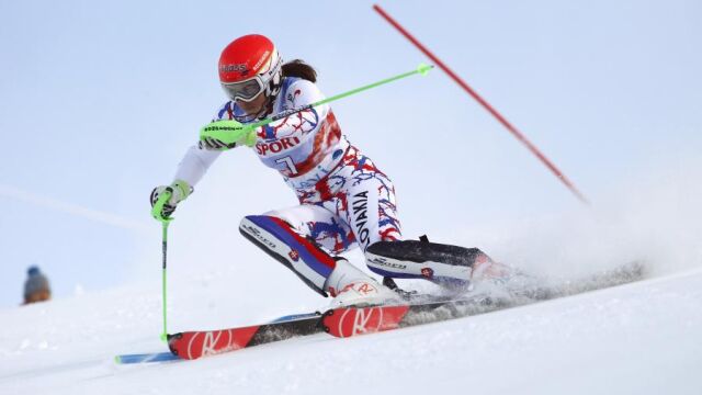 La eslovaca Petra Vlhova durante la prueba celebrada en Levi (Finlandia)