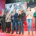 Ángel Gabilondo, la ministra de Sanidad, María Luisa Carcedo; el ministro de Fomento, José Luis Ábalos; Natalia de Andrés, la ministra de Industria, Reyes Maroto, y José Manuel Franco