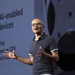 El director general de Microsoft, Satya Nadella, durante su intervención en la conferencia de desarolladores/AP