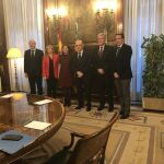 El ministro Montoro recibió a la presidenta del PPCV, Isabel Bonig, que acudió acompañada del concejal de Valencia Eusebio Monzó y los diputados Eva Ortiz y Rubén Ibañez