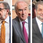 Juan Luis Cebrián (a la izquierda), Santiago Muñoz Machado (centro) y José Antonio Pascual