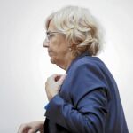 Manuela Carmena, en una imagen de archivo, a su llegada al salón de plenos del consistorio de Madrid