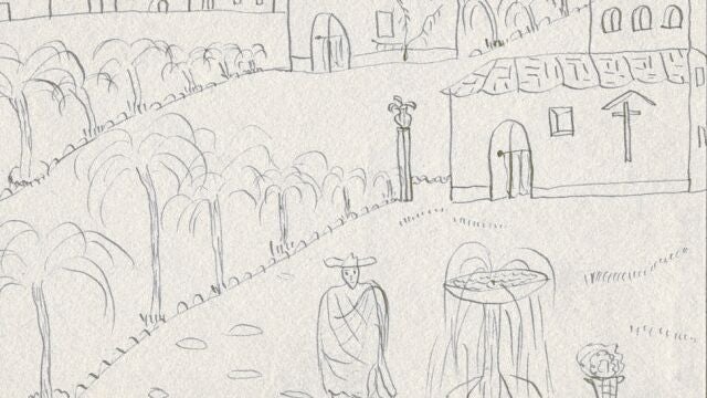 Dibujo desconocido de Lorca enviado a José María Chacón y Calvo.