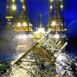 Plataforma sobre el almacén de gas del proyecto Castor, frente a las costas de Vinaroz