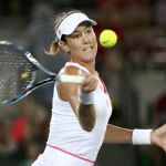 Garbiñe Muguruza durante el partido contra la rumana Andreea Mitu