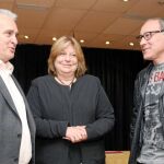 La secretaria regional de FSP-UGT, Carmen Amez; el secretario de la FSC-CCOO Castilla y León, Carlos Julio López, y el presidente autonómico del sector local de CSI-F, Amadeo Álvarez, anunciaron ayer el acuerdo