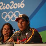 El tenista español Rafael Nadal ofrece una rueda de prensa, en la Villa Olímpica de Río de Janeiro (Brasil)