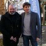 El alcalde de Soria y vicepresidente del CMRE, Carlos Martínez, junto a Stefano Bonaccini, presidente del CMRE