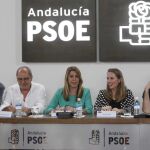 La socialista Susana Díaz presidió ayer la Comisión Ejecutiva Regional del PSOE-A en la que se dio luz verde al proceso de elaboración de candidaturas a la Cámara autonómica y de primarias para la elección de la candidata a la Presidencia de la Junta. Se prevé que el Comité Director del partido proclame a Díaz como tal el día 20 de este mes (Foto: Manuel Olmedo)