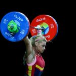 Lidia Valentín durante la prueba de 75 kg femenina