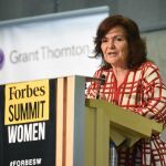 La vicepresidenta del Gobierno y ministra de la Presidencia, Relaciones con las Cortes e Igualdad, Carmen Calvo, durante su intervención en el "Forbes Summit Women"