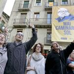 La diputada de la CUP en el Parlament, Gabriela Serra, y el regidor de la CUP, Joan Coma, quien ha ignorado hoy la citación de la Audiencia Nacional para ir a declarar por un delito de "sedición"