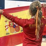 Lydia Valentín colgó en su Twitter esta foto con el mensaje: «Más española no puedo ser»