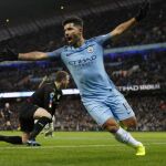 Sergio Aguero tras marcar para el Manchester City