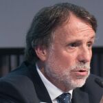 José Creuheras, presidente del Grupo Planeta, hoy durante la presentación de los Premios Planeta.