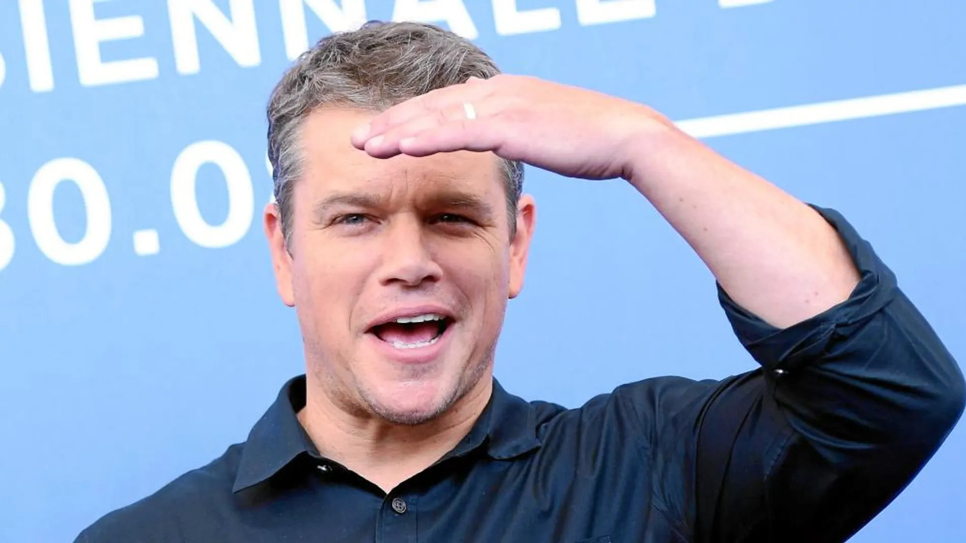 El actor Matt Damon, ayer en Venecia, fue la primera de las estrellas que se espera que visiten el Festival estos días