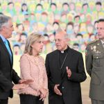 Carlos Blanco, María José Salgueiro, Ricardo Blázquez y el general Manuel Gorjón, en la festividad de La Merced