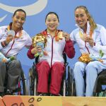 Perales, plata, junto con las otras finalistas