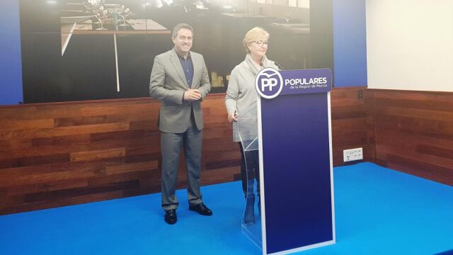 La secretaria general del PP regional, Maruja Pelegrín, ayer