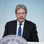El primer ministro italiano Paolo Gentiloni, hablando durante una rueda de prensa