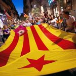 Imagen de una de las últimas protestas de la Asamblea Nacional Catalana (ANC) a favor de la construcción de la República