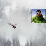 Zona de Fiesch, en Suiza, donde ha tenido lugar la avalancha. En el recuadro pequeño, imagen de Román Bascuñana, uno de los españoles fallecidos.