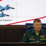El portavoz del ministerio de Defensa ruso, el general Igor Konashenkov durante la rueda de prensa